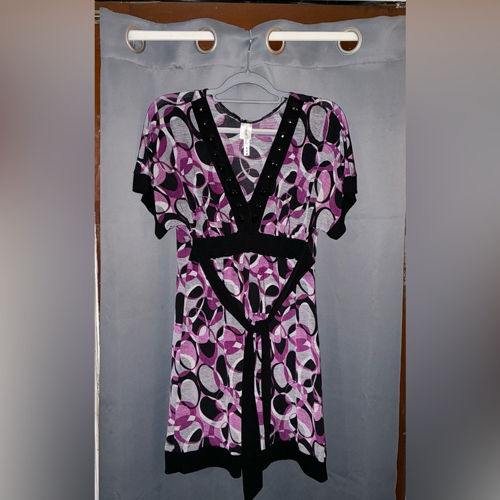 Stylish Purple and Black Women's Dress